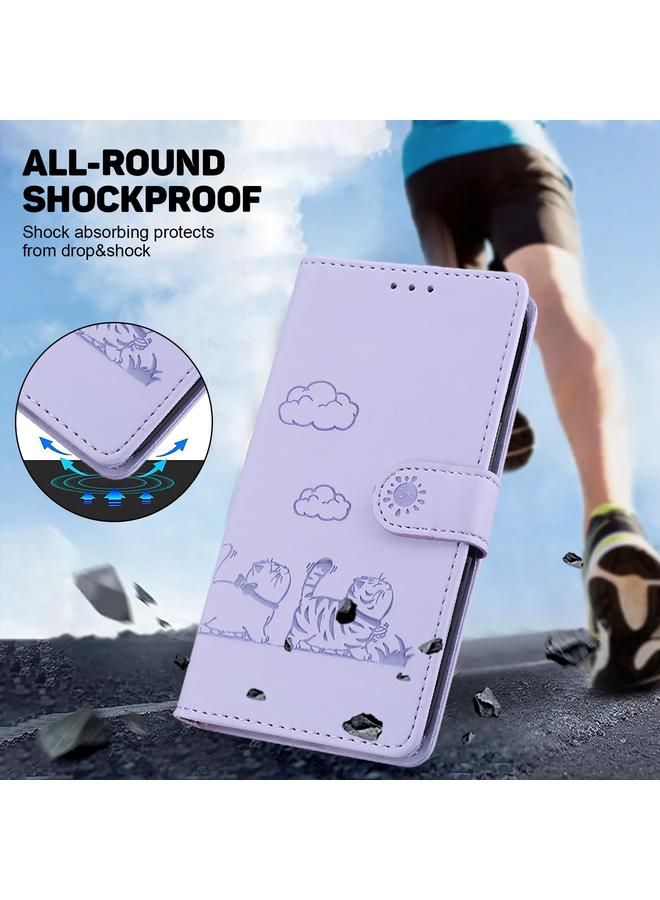 S-TOP Case For Samsung Galaxy S22 Ultra 5G Cute Cats RFID Leather Phone Case - Image 4