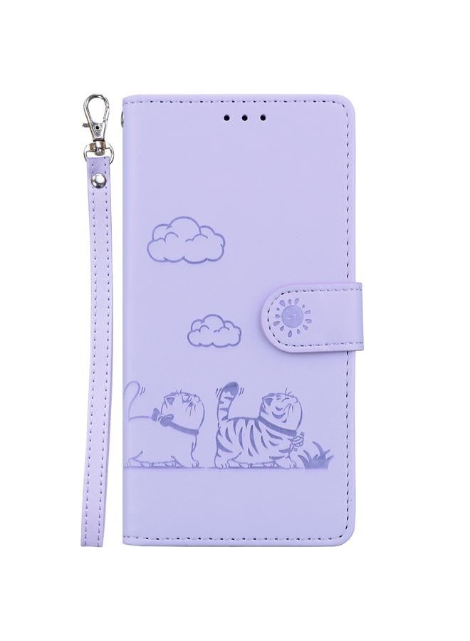 S-TOP Case For Samsung Galaxy S22 Ultra 5G Cute Cats RFID Leather Phone Case - Image 2