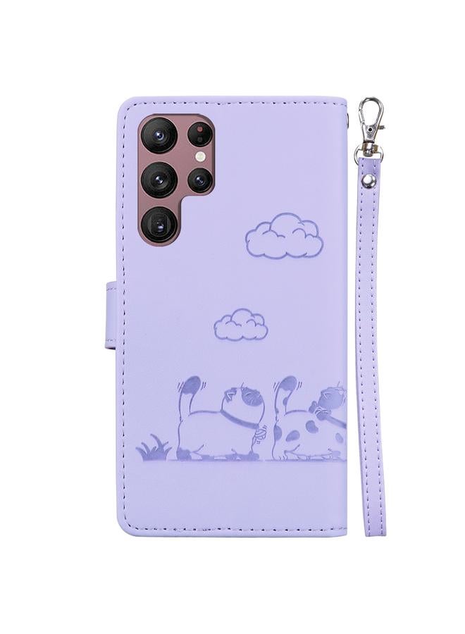 S-TOP Case For Samsung Galaxy S22 Ultra 5G Cute Cats RFID Leather Phone Case - Image 3