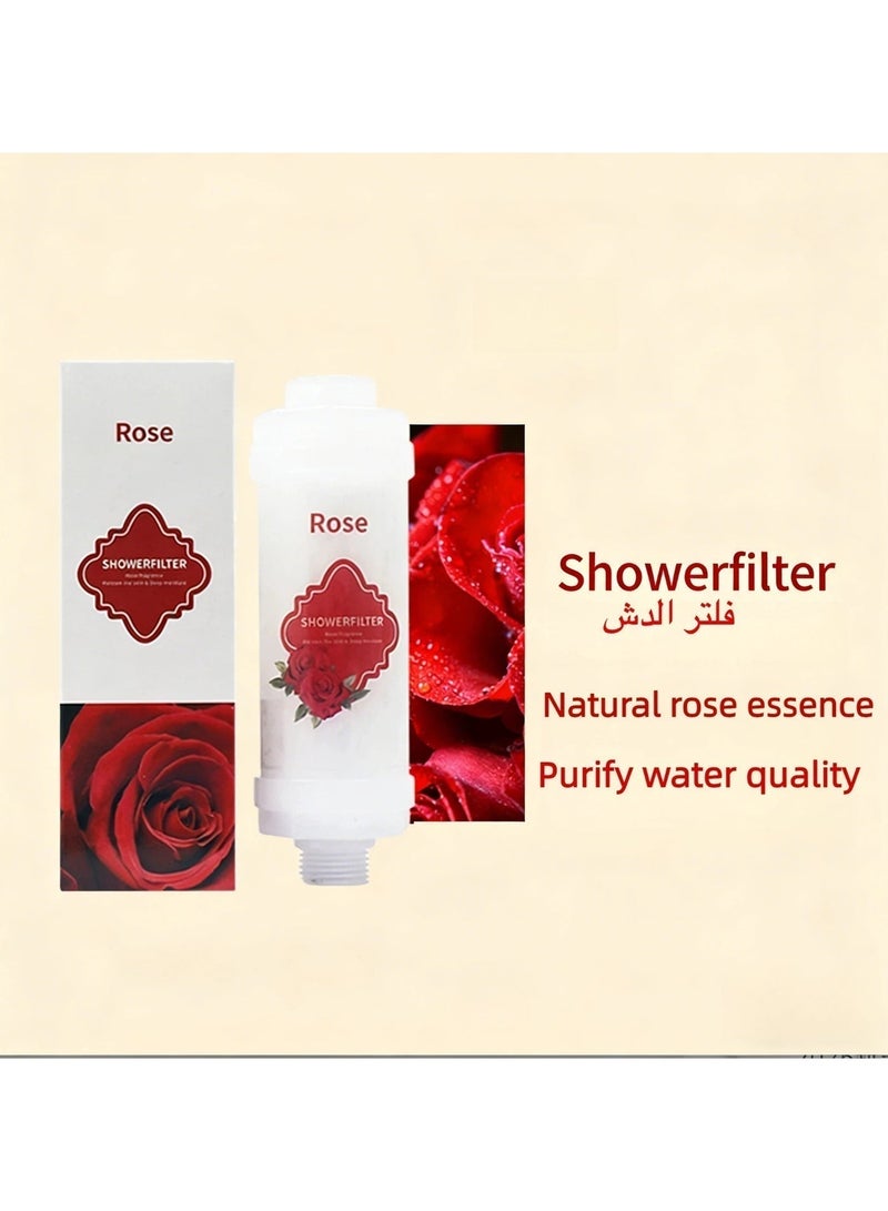 Aromatherapy Shower Filter - Prevents hair loss - Prevents dry skin - Removes chlorine - Removes rust - Soothing aromatherapy - Non-toxic (Rose scent) - Image 1
