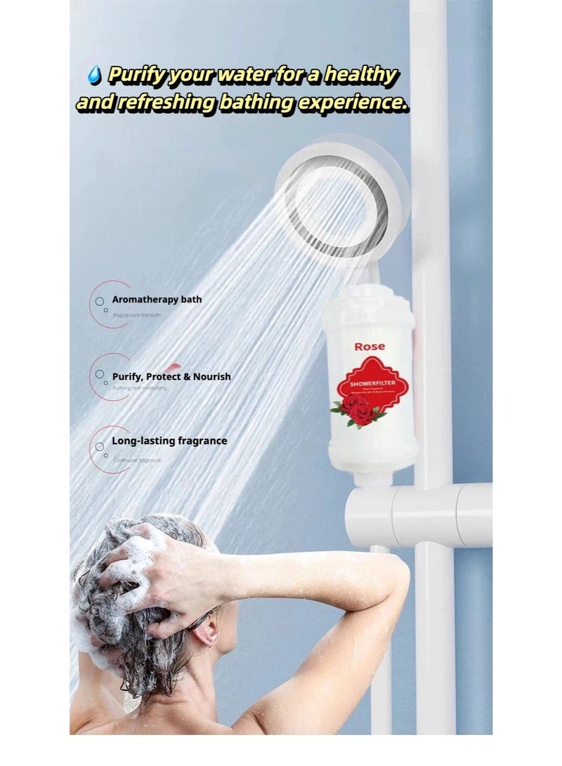 Aromatherapy Shower Filter - Prevents hair loss - Prevents dry skin - Removes chlorine - Removes rust - Soothing aromatherapy - Non-toxic (Rose scent) - Image 5