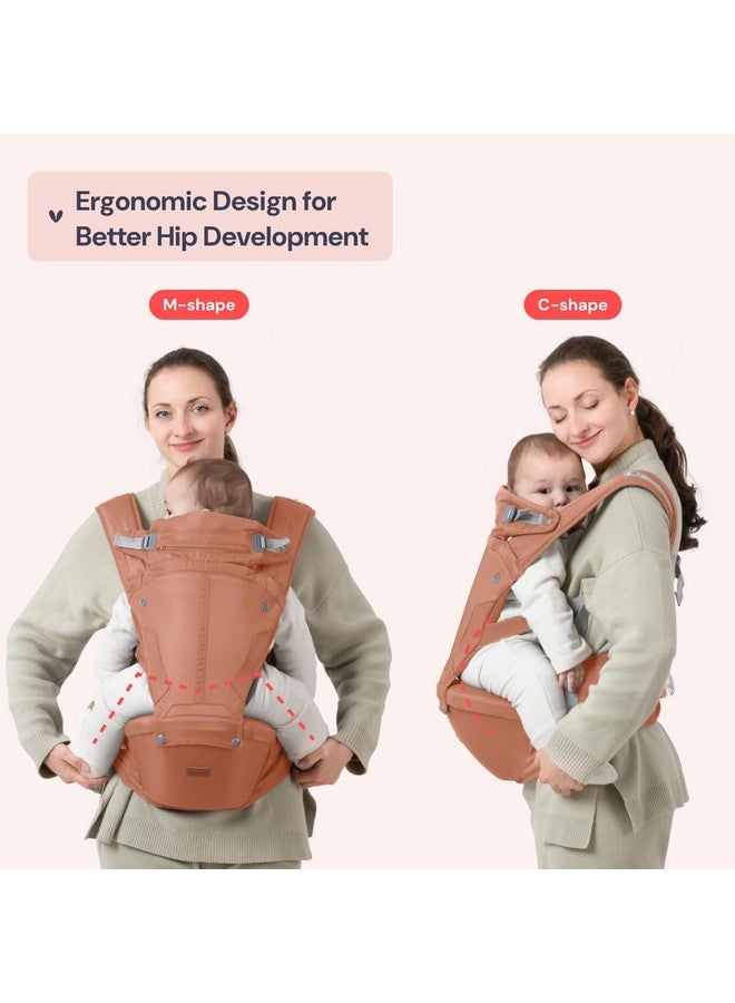 BabbleRoo 6-in-1 Baby Carrier with Hip Seat, Ergonomic, Cozy & Adjustable Toddler Carrier 7-50 lbs with Hip & Lumbar Support, Hood for Sun Protection, Baby Carrier Newborn to Toddler, Kangaroo Rose - Image 1
