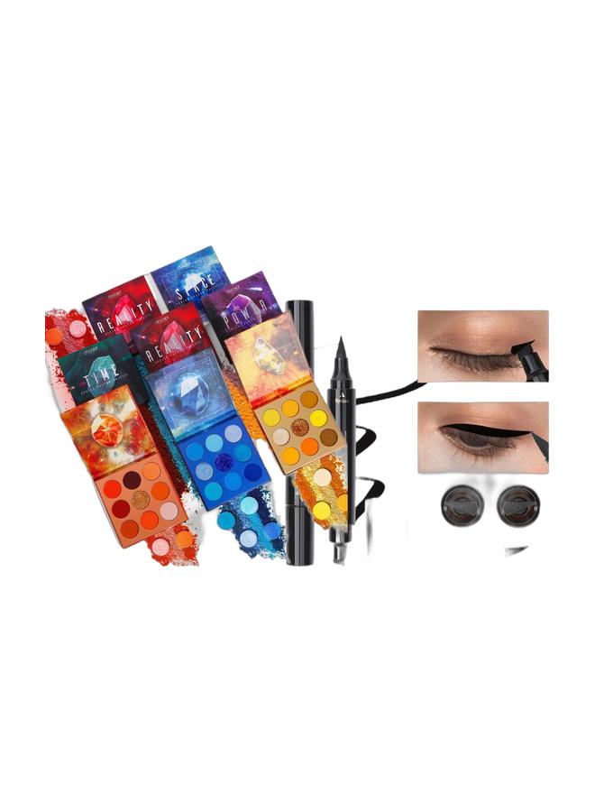 docolor 54 Colors Eyeshadow Palette with Stamp Eyeliner - Image 1