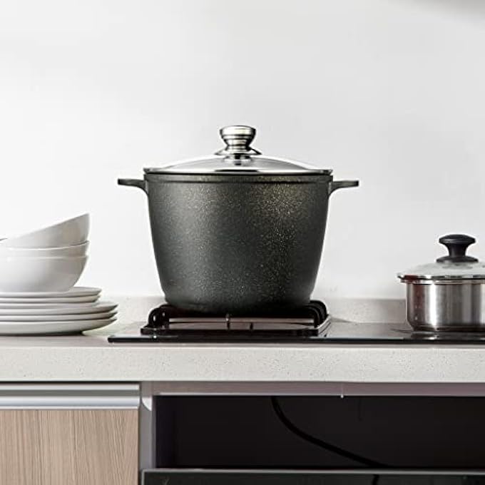 Fissman Stockpot Emma Series With Glass Lid With Induction Bottom And Aluminium With NonStick Touchstoneforte Coating 24X17Cm 63Ltr - Image 5