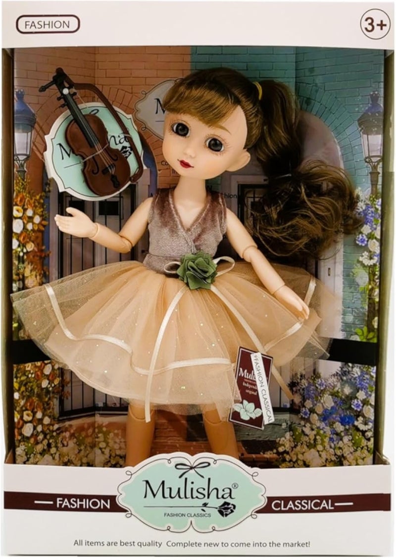 MGA TOYS LAND Mulisha Fashion Doll, 29-CM Jointed Doll With A Stylish Dress And Silky Long Hair, Mulisha Fashion Classical Collection Doll A Best Birthday Gift for Girls Kids & Adult Age 3+ Years (QJ107)
