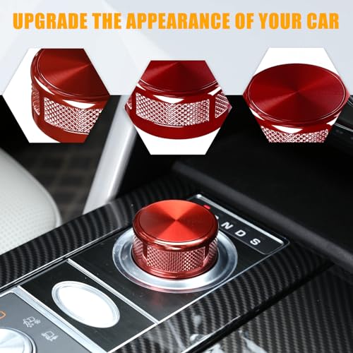 LLKUANG SV Zinc Alloy Replacement Gear Shift Knob Head Compatible with Land Rover Discovery Sport Discovery 4 LR4 LR5 L462 Range Rover Evoque Vogue Velar 2017-2019 (Red) - Image 5