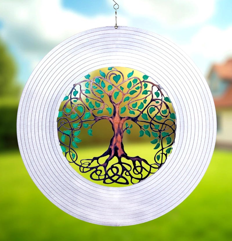 إسيو XL Tree of Life Wind Spinner for Yard and Garden, Hanging Outdoor Decor, Yard Art, Porch and Patio Decorations, Metal Wind Spinners Outdoor, Weather Resistant, 15” - Image 1