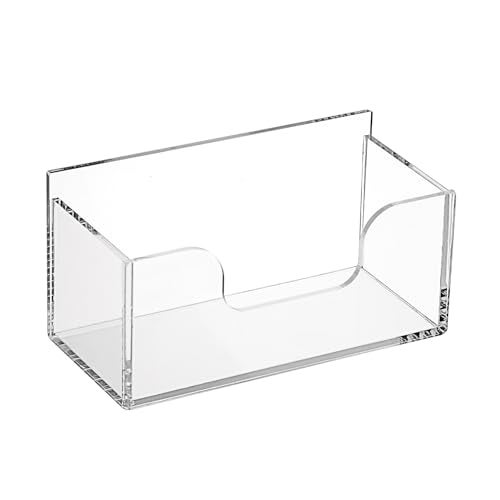 BTSKY 1 Pack Acrylic Index Card Holder Display Stand - 3X5 Inch Notecard Box Recipe Organizer, Clear Index Card Case for Office Desk Recipe Notecard Storage Box, Photo Holder Organizer - Image 1