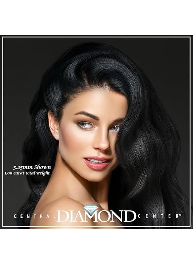 Arabest 14K Solid Gold Post & Silver Simulated Diamond Stud Earrings-cubic zirconia earrings studs .30ct to 8.00ct - Image 4