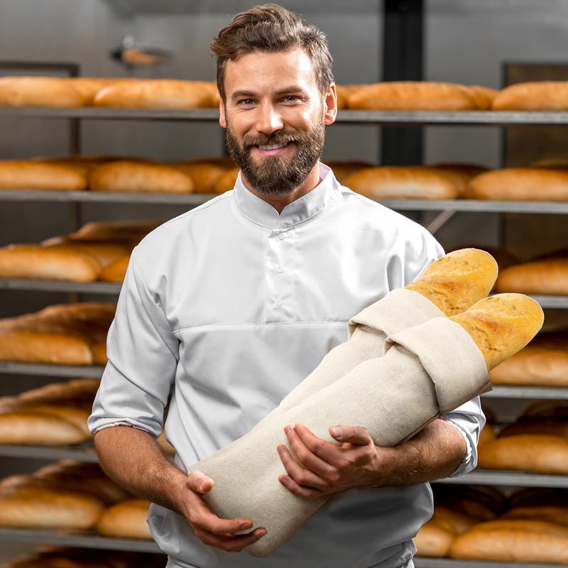 Woanger 8 Pcs Linen Sourdough Bread Bag Burlap Drawstring Reusable Bread Bags 12 x 15 Inch 6 x 27 Inch for Homemade Large Storage Unbleached Container GiftBlank Pattern - Image 5