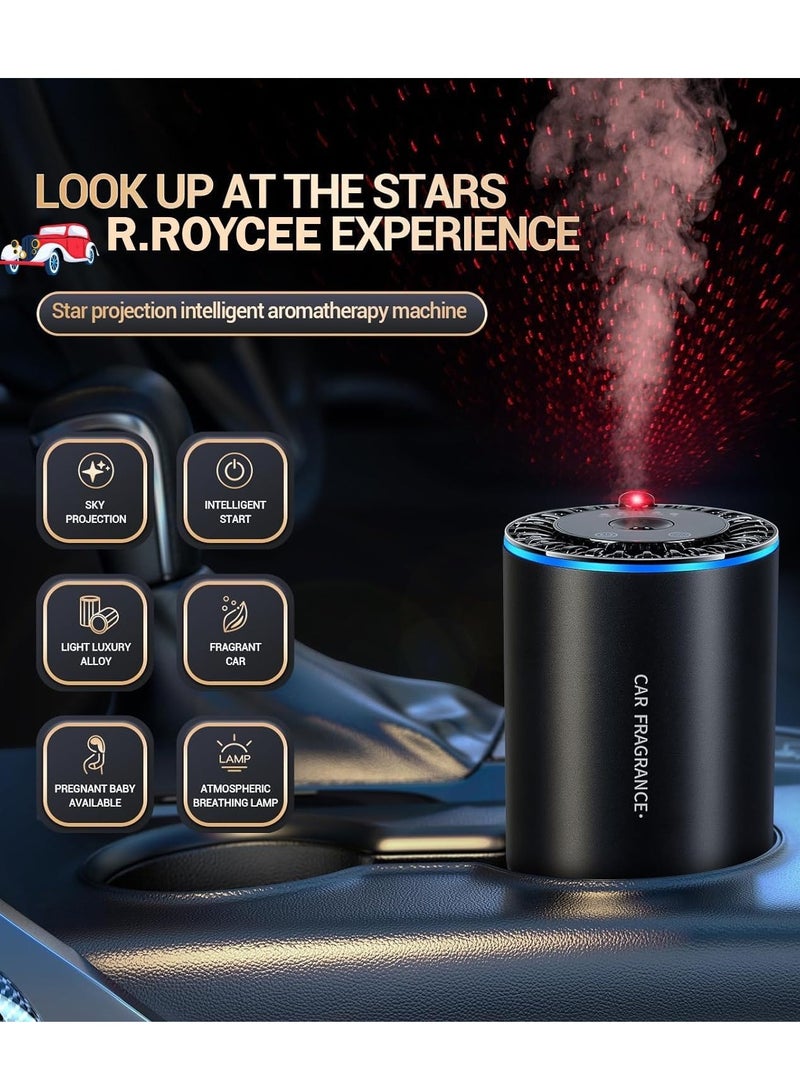 Houmt Car Diffuser Humidifier Aromatherapy 150ml Essential Oil Diffuser with LED Starry Ambient Light 300mAh Mini Portable Diffuser for Car Home Office Bedroom - Image 4