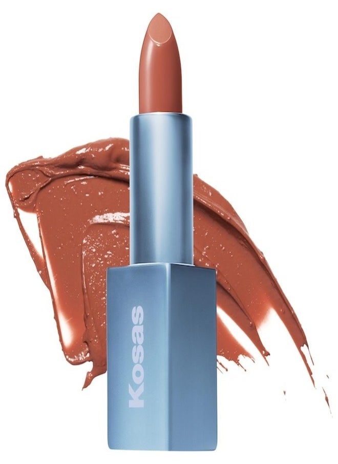 Kosas Kosas Weightless Satin Lip Color - High Cut - Warm Rosy Pink Moisturizing Lipstick, 4g  - Image 1