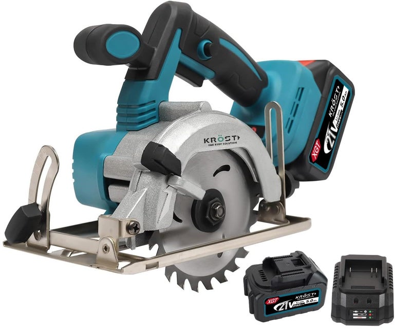 KROST PRO Series Cordless 21V(37V Max) Brushless Motor Marble Cutting Machine | Ceramic, Tile,Stone, Woodworking Electric Circular Saw | Portable Saw. (Cordless 4" Wood/Marble Cutter) - Image 1