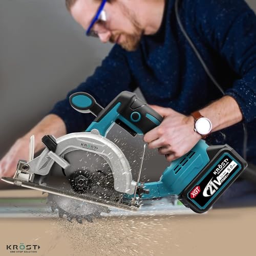 KROST PRO Series Cordless 21V(37V Max) Brushless Motor Marble Cutting Machine | Ceramic, Tile,Stone, Woodworking Electric Circular Saw | Portable Saw. (Cordless 4" Wood/Marble Cutter) - Image 3