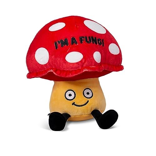 Punchkins Mushroom Plushie Im A Fungi Punny Mushroom Plush Gift for Food Lovers Cute Food Plush Toy for Gifting - Image 1