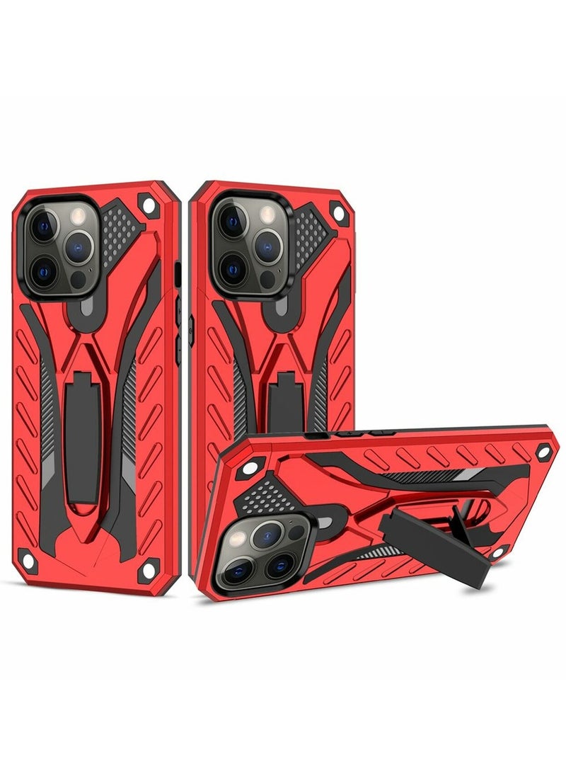 Bills iPhone 13 Pro Max Premium Armor Case Built-In Kickstand - Military-Grade Shockproof Protective Cover with Reinforced Corners (Red)  - Image 1