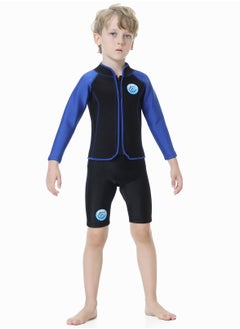 Loquat Children's Wetsuit 2.5MM Separate Body Warm Swimsuit For Boys Long Sleeve Winter Diving And Surfing Jellyfish Blue  - Image 1