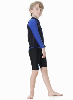 Loquat Children's Wetsuit 2.5MM Separate Body Warm Swimsuit For Boys Long Sleeve Winter Diving And Surfing Jellyfish Blue  - Image 2