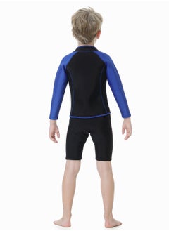 Loquat Children's Wetsuit 2.5MM Separate Body Warm Swimsuit For Boys Long Sleeve Winter Diving And Surfing Jellyfish Blue  - Image 3