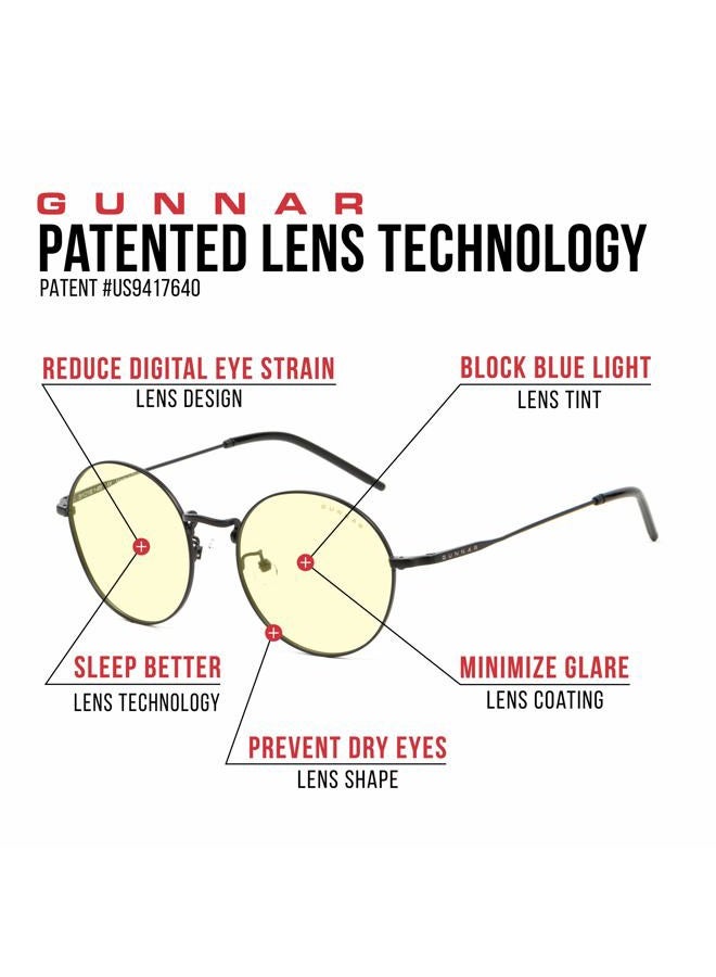 GUNNAR Optiks Amber Lens Round Blue Light Blocking, Black, Adult - Image 5