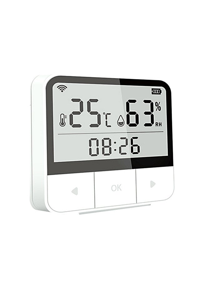 Generic WiFi Intelligent Temperature Humidity Sensors Time Large Display for Home Office Bedroom Kitchen Living Room Hotel Temperature Humidity Sensors - Image 1
