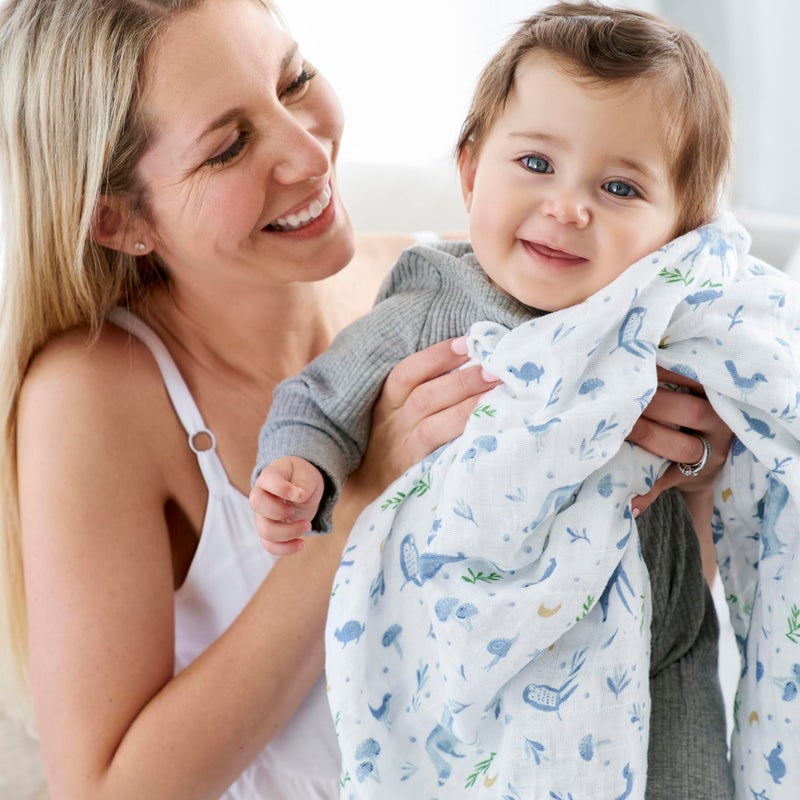 aden + anais 100% Organic Cotton Muslin Baby Blanket Crib Bedding for Newborn Baby and Toddler, Nursery Blanket for Boys and Girls, Baby Registry and Shower Gift - Outdoors, Sleepy Forest - Image 3