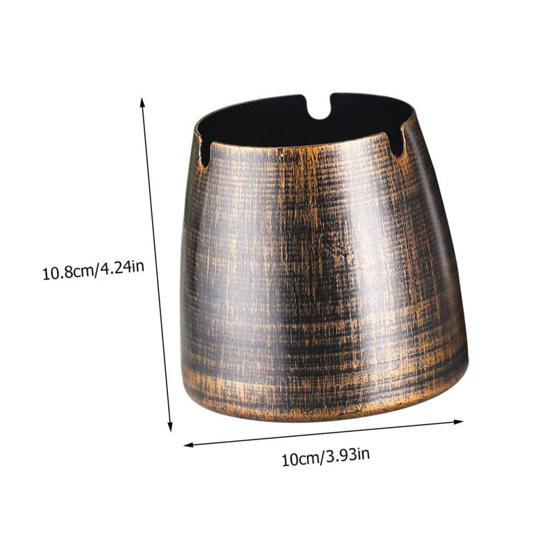 Retro Metal Ashtray Mid Bronze Cone Design Classic Desktop Holder for Home Office Bar Decor - Image 3