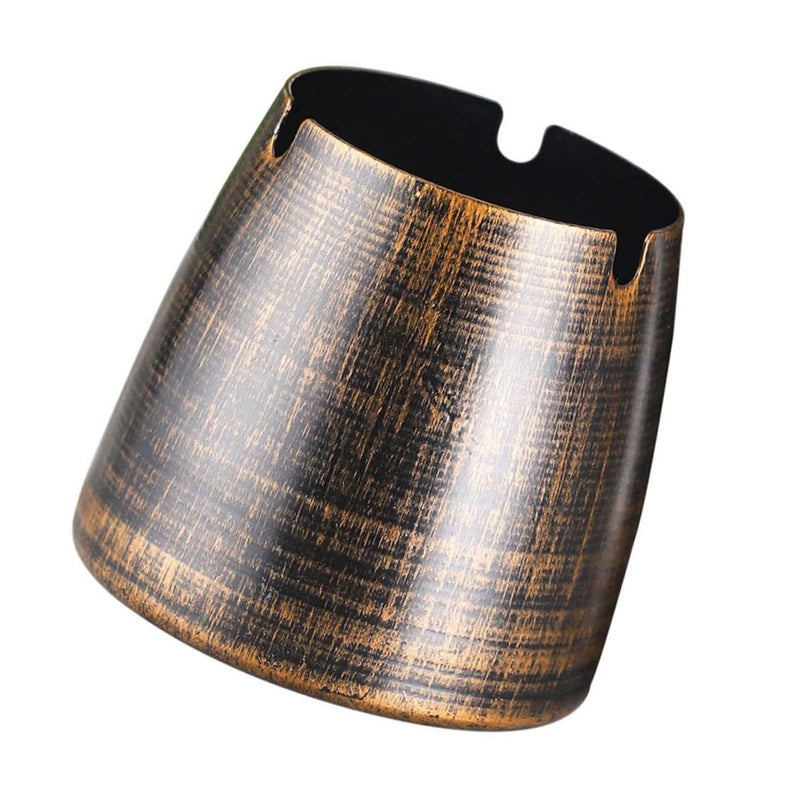 Retro Metal Ashtray Mid Bronze Cone Design Classic Desktop Holder for Home Office Bar Decor - Image 2