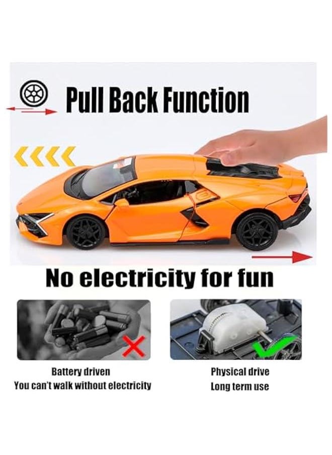 Generic - 1/36 Scale Lamborghini Revuelto Diecast Cars Models,Pull Back Vehicles Lamborghini Toy Cars,Cars Gifts for Boys Girls Orange - Image 1