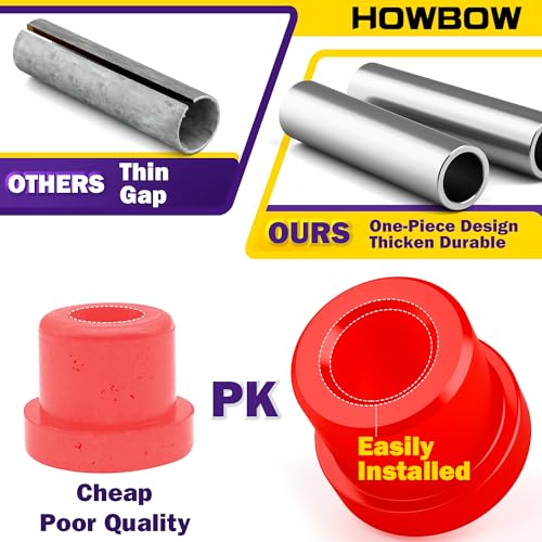HOWBOW EZGO TXT Spring Bushing Kit, Golf Cart Leaf Spring Shackles Polyurethane Bushing Sleeve for 1994-Up EZGO TXT/Medalist and 1981-Up Club Car DS, Replace Parts OE 70289-G02 70291G-01 1015583 1012303 - Image 3
