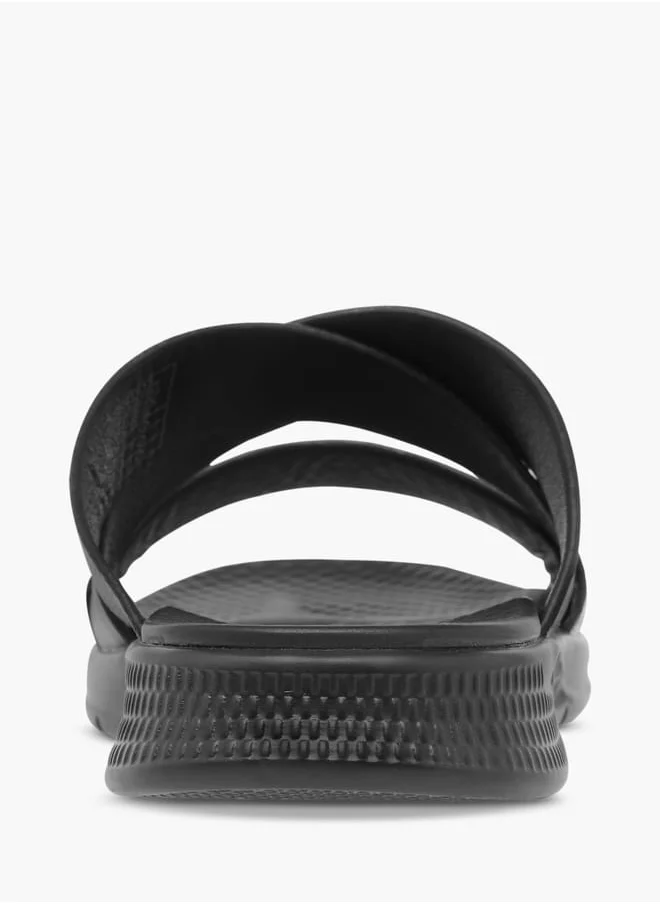 ال بي ال من شو اكسبرس Men Textured Slip-On Cross Strap Sandals