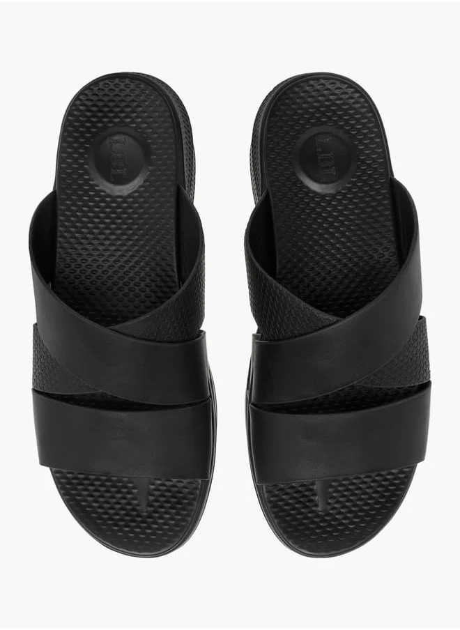 ال بي ال من شو اكسبرس Men Textured Slip-On Cross Strap Sandals