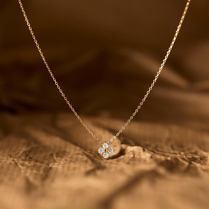 ShineRose Clover Necklace for Women Dainty 14K Gold Plated CZ Pendant Charm Trendy Lucky Valentine's Gifts Jewelry (Lucky Clover(A), Gold) - Image 5