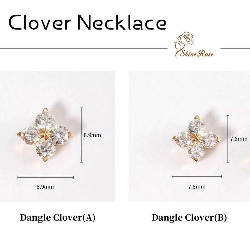 ShineRose Clover Necklace for Women Dainty 14K Gold Plated CZ Pendant Charm Trendy Lucky Valentine's Gifts Jewelry (Lucky Clover(A), Gold) - Image 4