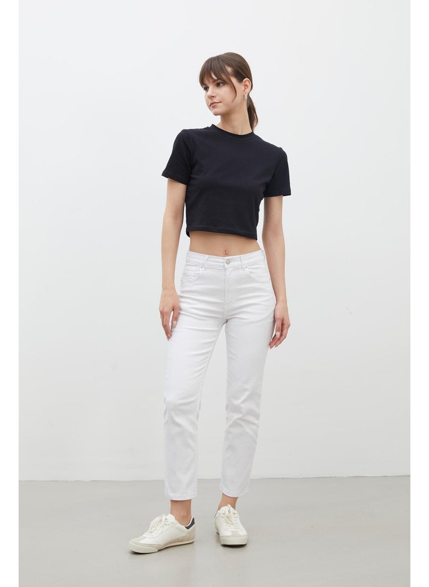Manuka Bootcut Fit Denim Trousers White  - Image 3