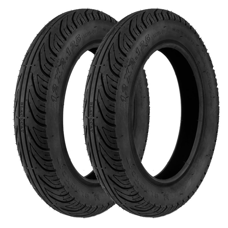 MAKELEN 2 Pack EBike Tire Kids Bike Tire 12x2125 Strong Grip Compatible Replacement Bicycle Tire for Electrc Bicycle Black