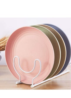 NIBEMINENT Unbreakable Wheat Straw Plates 9 inch, Reusable Large Plates Set of 4, Dishwasher Safe Easy to Clean BPA Free, Perfect for Kitchen Outdoor Picnic Plates  - Image 5
