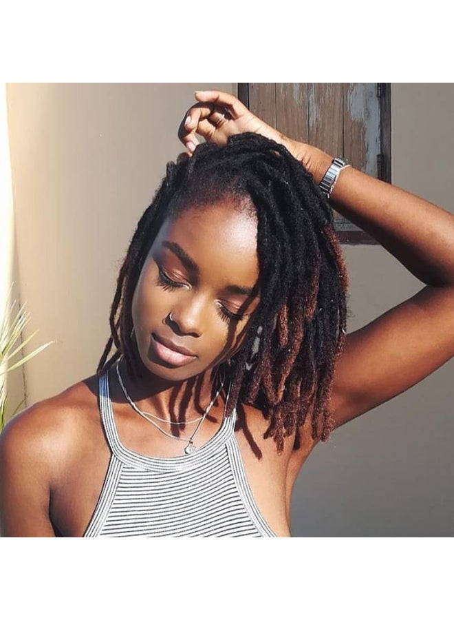 MIUULAAR 06cm 4 Inch Loc Extension Human Hair Thickness Natural Black Full Handmade Permanent Locs Can Be Dyed and Bleached for Women Men Kids Dreadlock Extensions Real Human Hair - Image 1