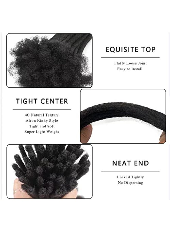 MIUULAAR 06cm 4 Inch Loc Extension Human Hair Thickness Natural Black Full Handmade Permanent Locs Can Be Dyed and Bleached for Women Men Kids Dreadlock Extensions Real Human Hair - Image 2