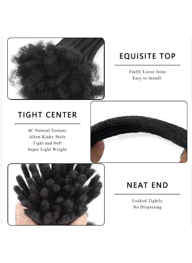 MIUULAAR 06cm 4 Inch Loc Extension Human Hair Thickness Natural Black Full Handmade Permanent Locs Can Be Dyed and Bleached for Women Men Kids Dreadlock Extensions Real Human Hair - Image 3