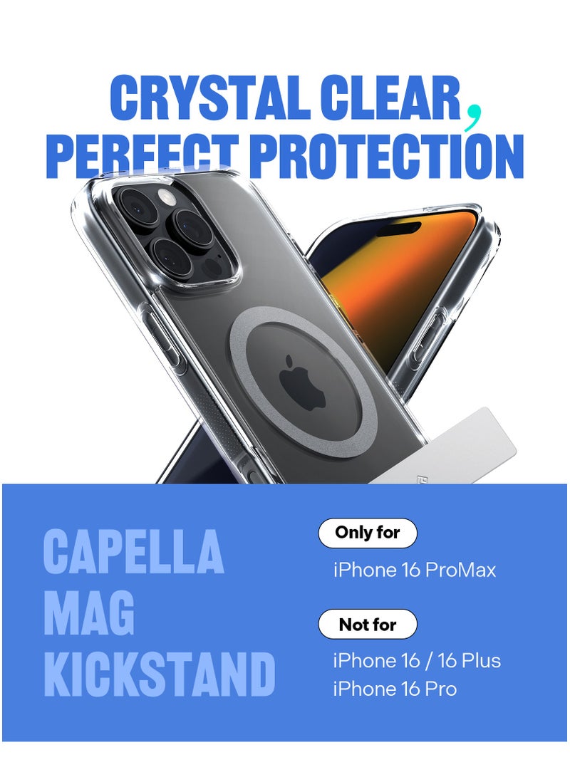 Caseology Capella Mag Kickstand iPhone 16 Pro MAX MagSafe Case Cover (2024) - Clear Gray - Image 2