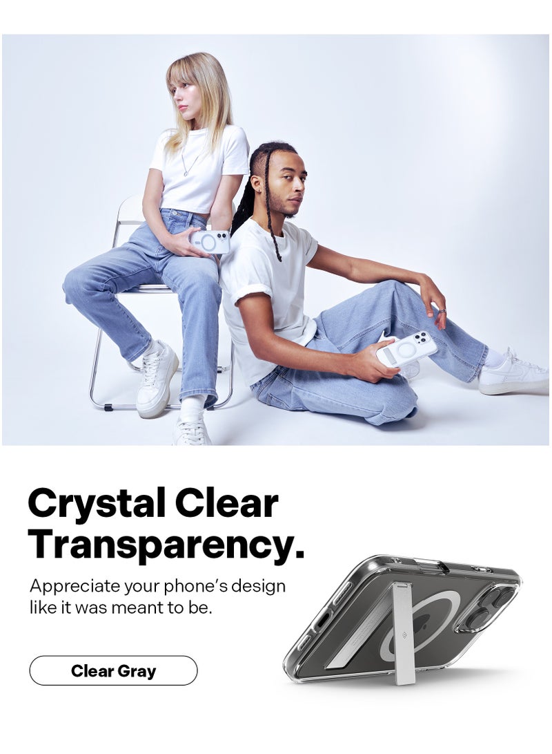 Caseology Capella Mag Kickstand iPhone 16 Pro MAX MagSafe Case Cover (2024) - Clear Gray - Image 3