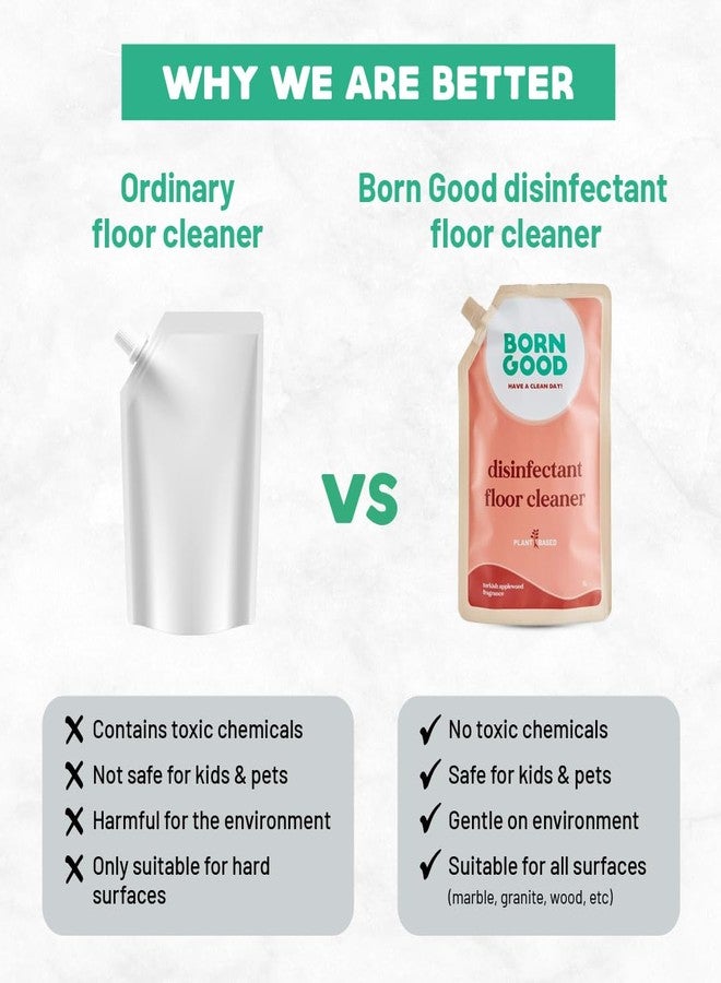 Born Good Natural Floor Cleaner | 1000ml | Turkish Applewood Fragrance | Kid & Pet Safe | Tough on Germs & Dirt | Plant-Based, Biodegradable, Non-Toxic, Eco-Friendly | Safe for expensive flooring - Image 3
