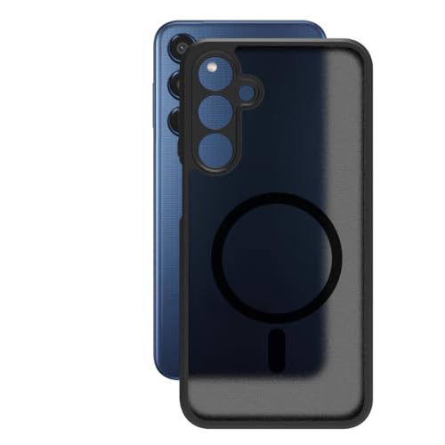RIGGEAR Shockproof Sleek Hybrid Armor Back Cover Case Compatible with MagSafe Accessories for Samsung Galaxy M35 5G (Smoke Black Matte PC + Black TPU Bumper) - Image 4