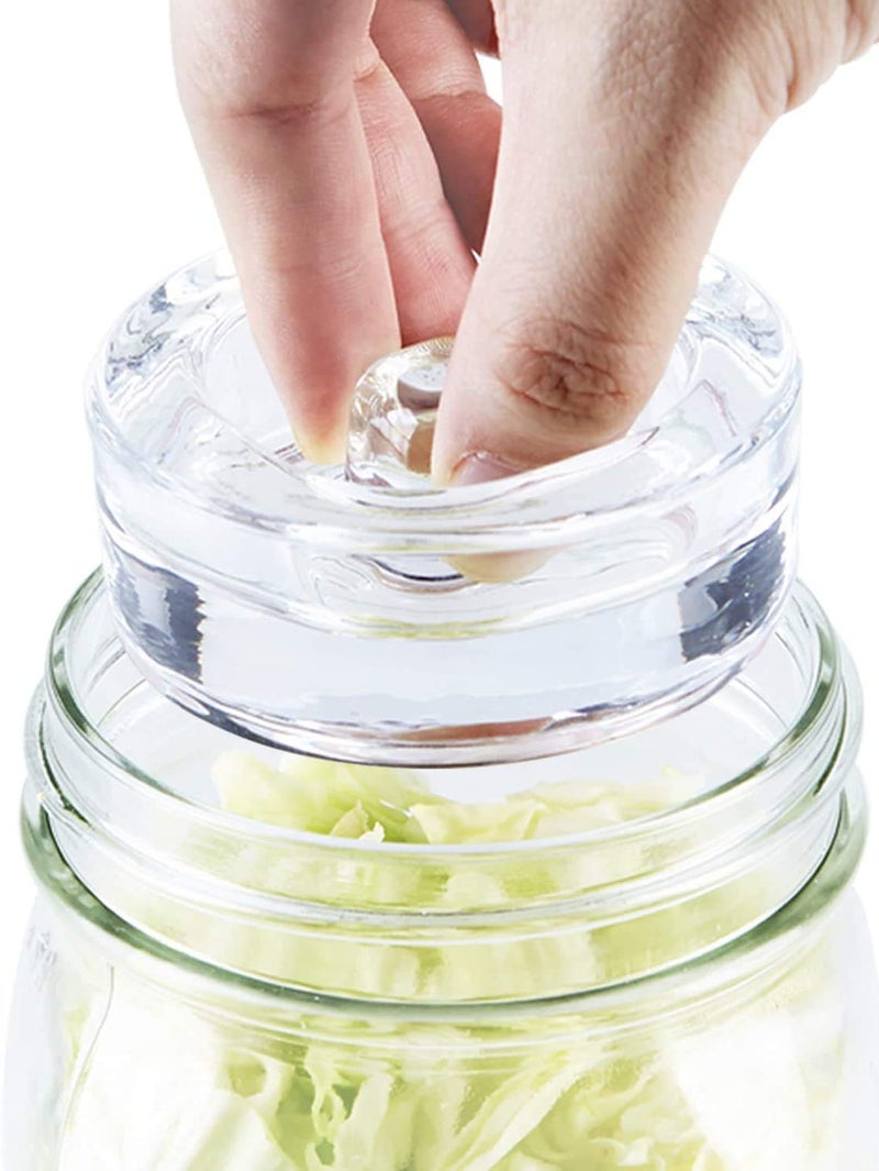 SOLIGT 4-Pack of Fermentation Glass Weights with Easy Grip Handle for Wide Mouth Mason Jars  - Image 1