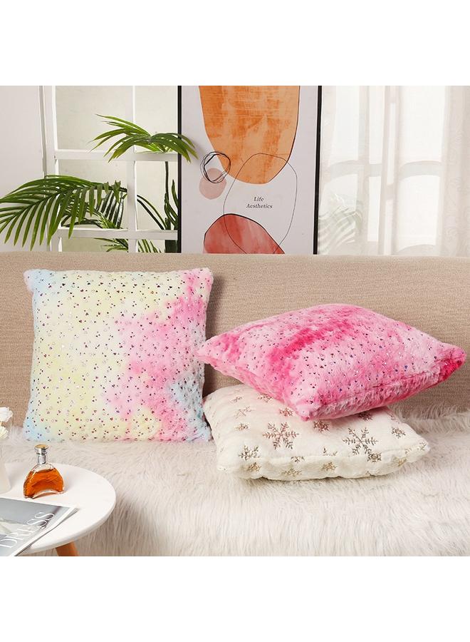 Bluejw Christmas Sequins Pillow Case Office Waist Pillow Tie-dyed Rabbit Fur Pillow Case Car Bay Window Cushion Cover  - Image 4