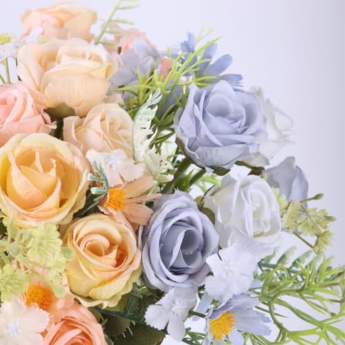 Cyblinia Artificial Flowers Bouquets 3 Bunches Fake Flowers Bride Holding Flowers Faux Floral for Home Wedding Spring Decor - Image 3