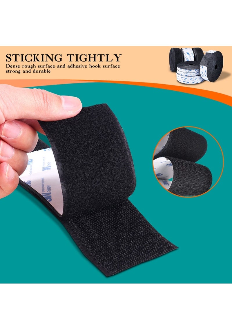 1M Durable Hook Loop Tape, Self Adhesive Back Velcro Tape, Sticky Hook And Loop Strip Tape, Heavy Duty Reusable Double Sided Adhesive Back Fastening Tape For DIY Craft /25MM - Image 4