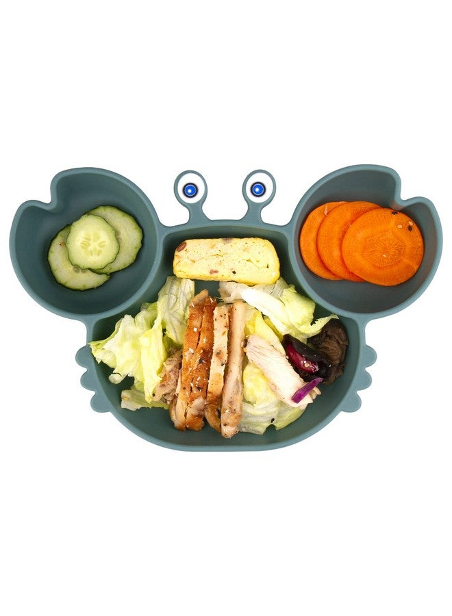 كيوشاير أطباق أطفال محمولة للأطفال الصغار والأطفال الصغار، ألواح شفط قوية خالية من البيسفينول للأطفال الصغار، مفرش أطباق سيليكون آمن للاستخدام في غسالة الأطباق والميكروويف، مقاس 9 × 6 × 1.4 بوصة - Image 1