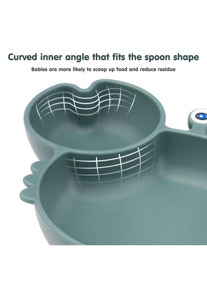 كيوشاير أطباق أطفال محمولة للأطفال الصغار والأطفال الصغار، ألواح شفط قوية خالية من البيسفينول للأطفال الصغار، مفرش أطباق سيليكون آمن للاستخدام في غسالة الأطباق والميكروويف، مقاس 9 × 6 × 1.4 بوصة - Image 4